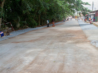 concrete road aburi